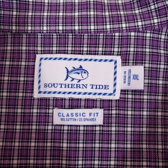 Southern Tide Mens Size XXL Classic Fit Purple Long Sleeve Button Down Shirt - Picture 8 of 12